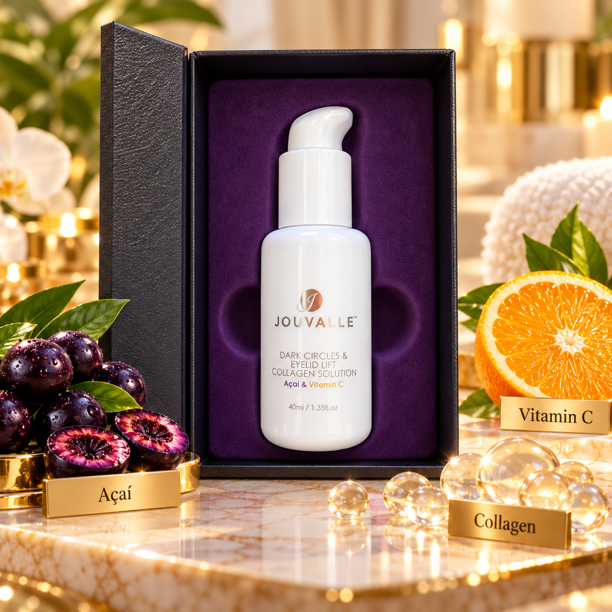 Dark Circles & Eyelid Lift Solution - Acai Stem Cells & Caffeine,Vitamin C