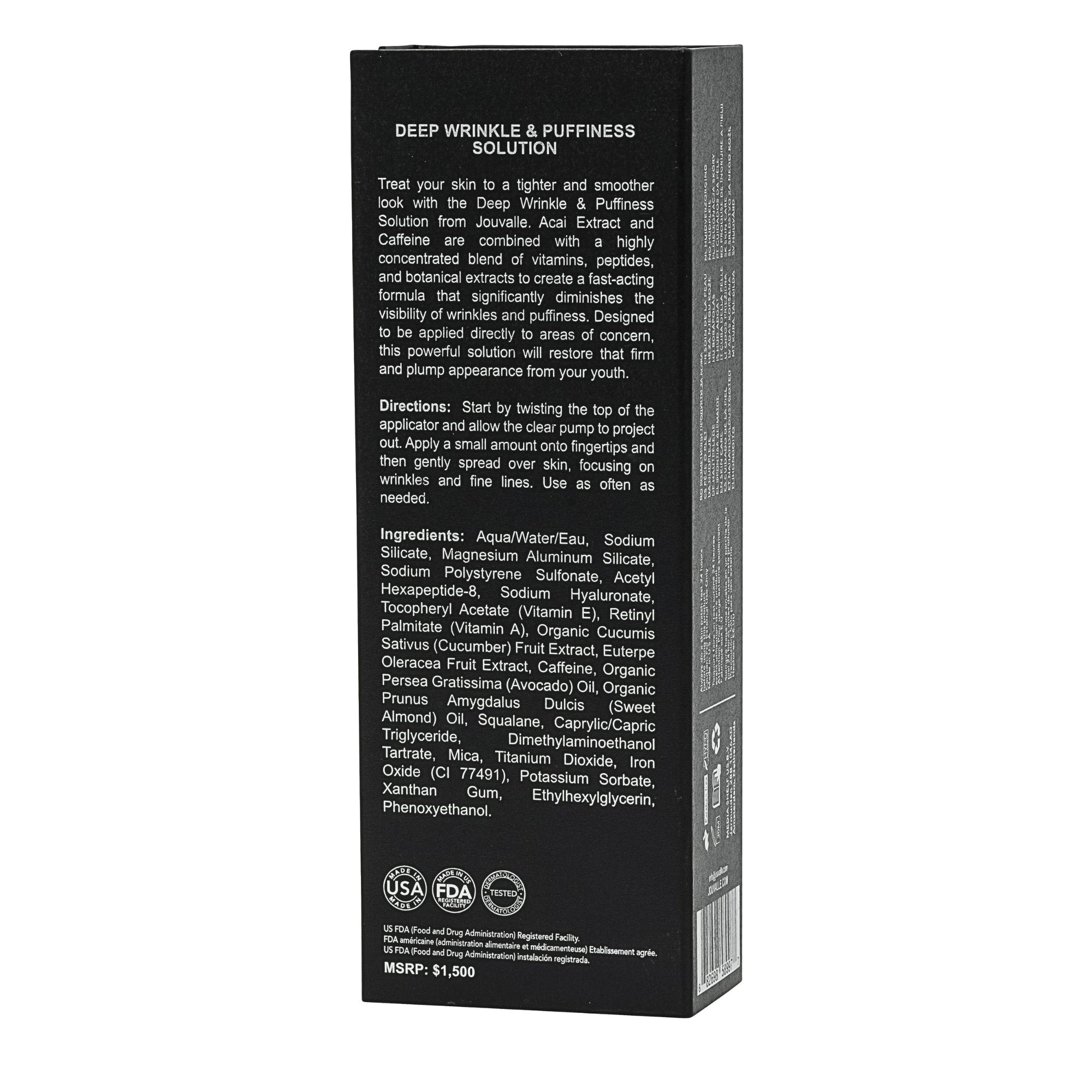 Deep Wrinkle & Puffiness Solution - Acai Stem Cells & Caffeine